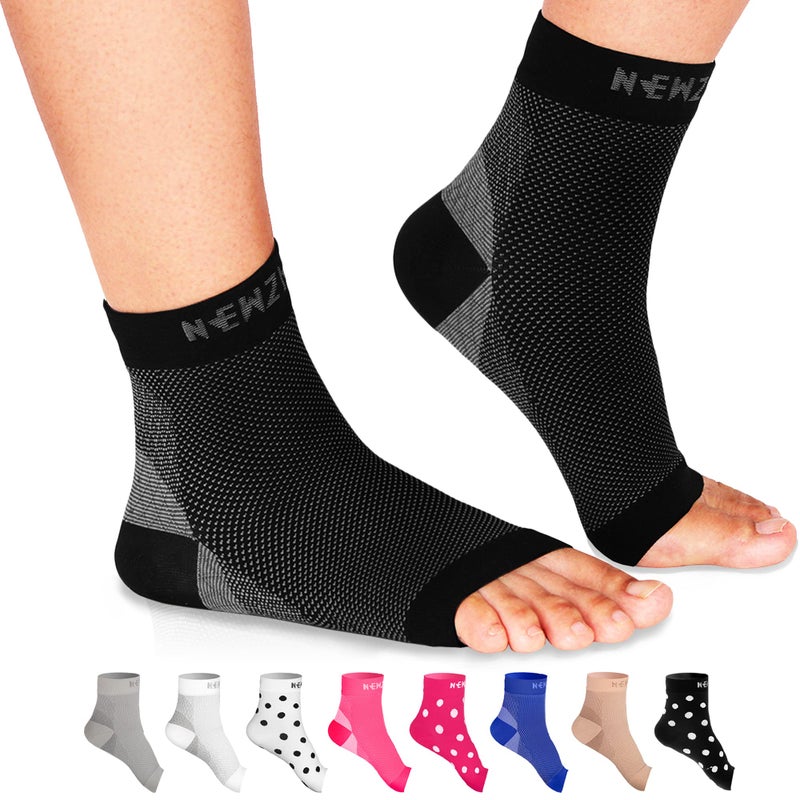 NEWZILL Plantar Fasciitis Socks with Arch Support, BEST 24/7 Foot Care Compression Sleeve, Eases Swelling & Heel Spurs, Ankle Brace Support, Increases Circulation, Relieve Pain Fast (L/XL, Black) - Image 1